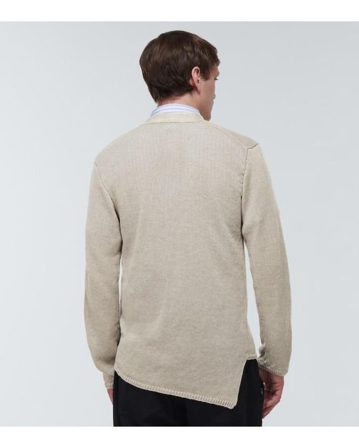 Comme des Garçons Natural Comme Des Garcons Homme Deux Asymmetrical Linen Cardigan for men