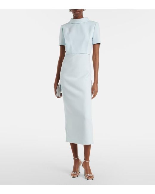Roland Mouret White Crepe Midi Dress