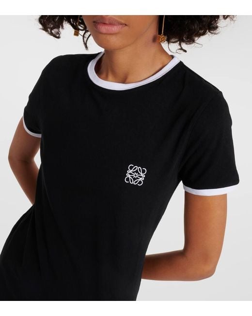 Loewe Black T-Shirt Anagram aus Baumwoll-Jersey