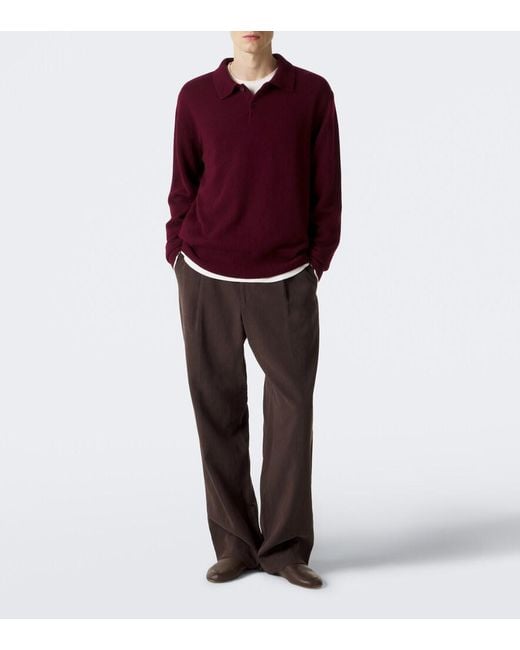 Lisa Yang Red Rufus Cashmere Polo Sweater for men