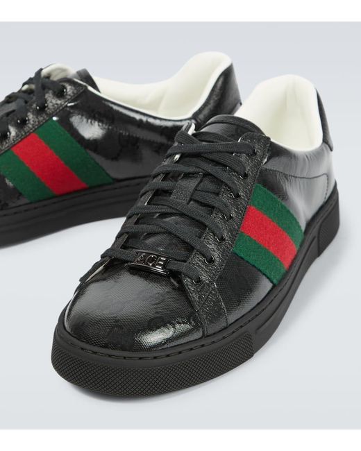 Gucci Red Green Black Ace Logo Leather Sneakers | Drops | Hypebeast