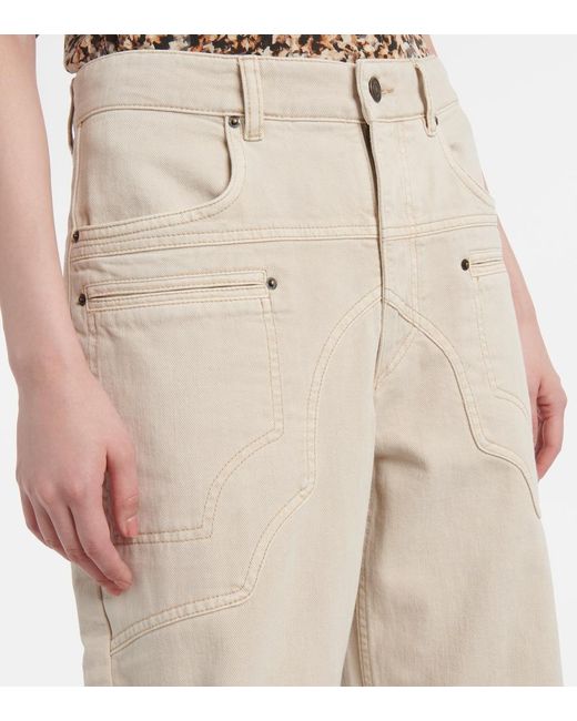 Isabel Marant Natural Beryl High-Rise Wide-Leg Jeans