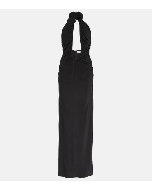 Magda Butrym Black Strapless Plunge Maxi Dress