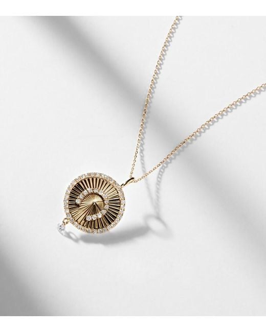 PERSÉE White Lucky Charm Horseshoe 18Kt Necklace With Diamonds