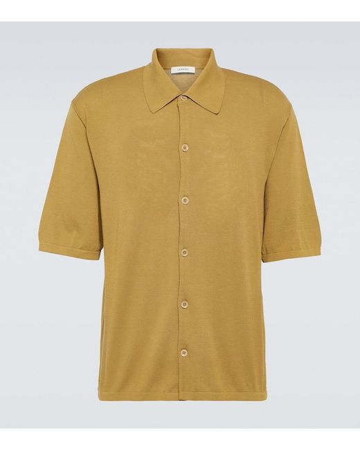 Lemaire Yellow Cotton Polo Shirt for men