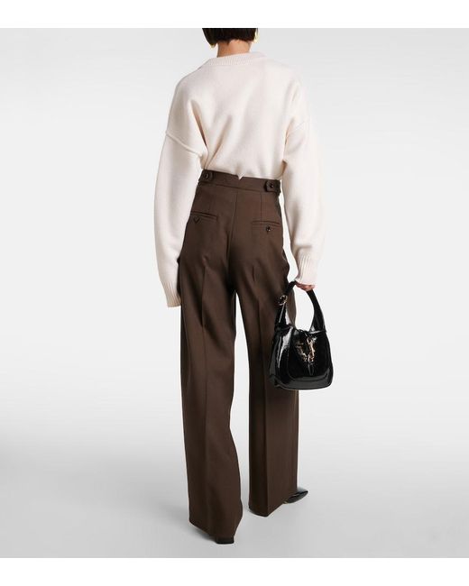 AMI Black Virgin Wool Straight-Leg Pants