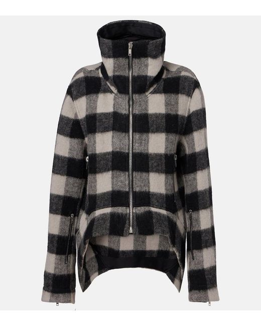 Chaqueta Exploder De Lana Virgen A Cuadros Rick Owens de color Black