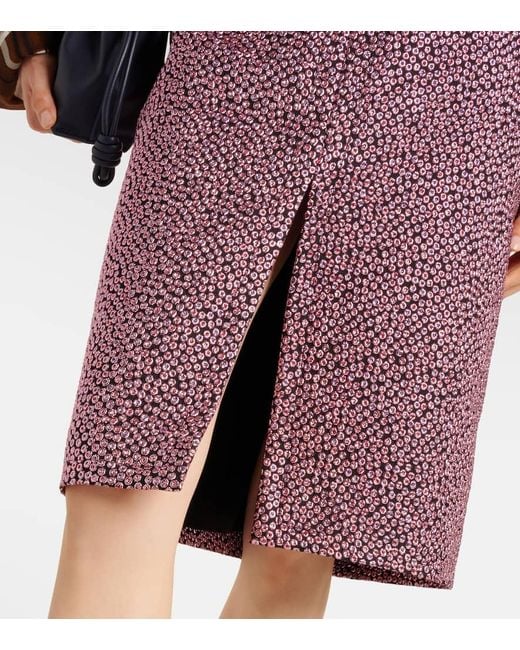 Dries Van Noten Shelda Midi Skirt in Purple | Lyst