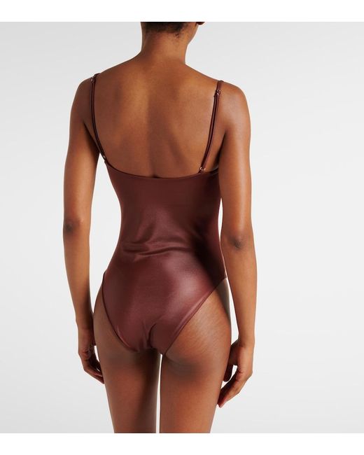 Magda Butrym Red Retro Bustier Swimsuit