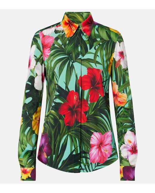 Dolce & Gabbana Green Floral Shirt