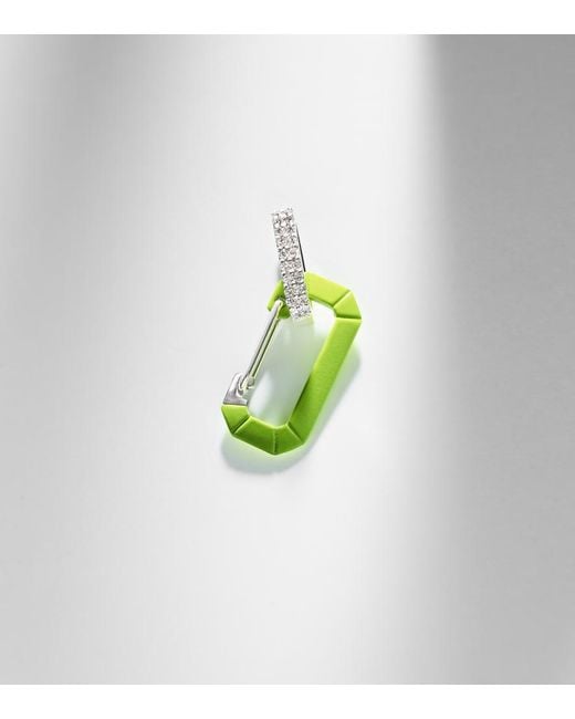 Eera Green Eera Chiara 18kt White Gold And Diamond Single Earring