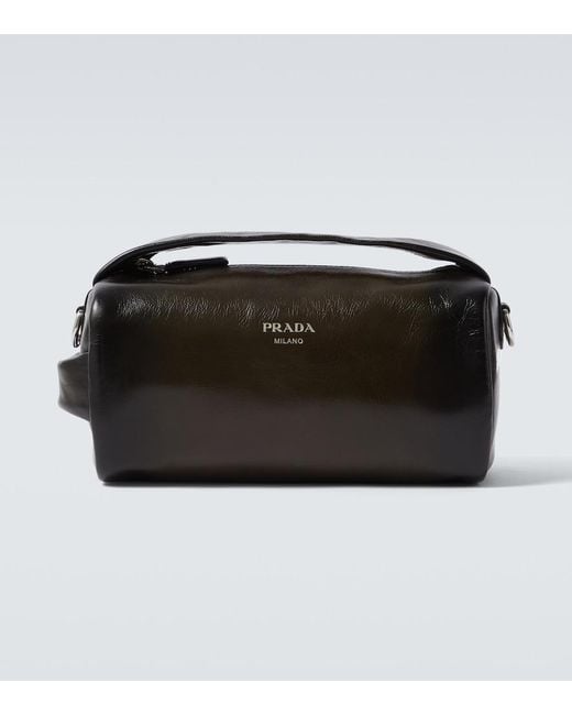 Prada Black Leather Tote Bag for men