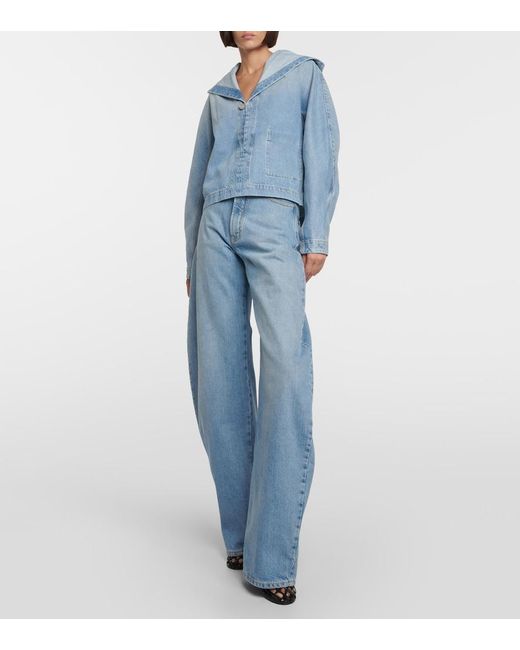 Alaïa Blue Cropped Denim Jacket