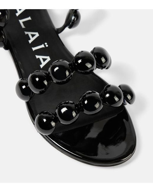 Alaïa Black Sphere Leather Sandals