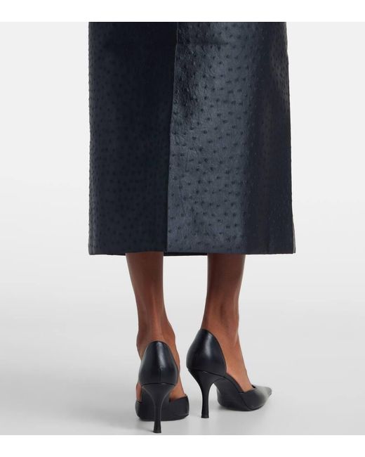 Rohe Black Embossed High-Rise Midi Skirt