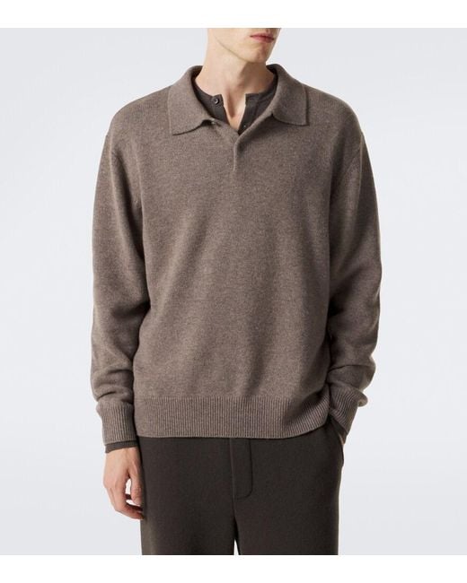 Lisa Yang Brown Rufus Cashmere Polo Sweater for men