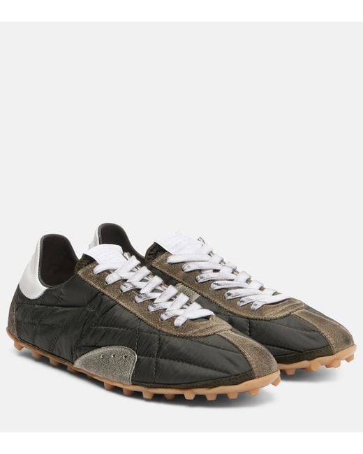 Maison Margiela Brown Sprinters Suede-Trimmed Sneakers