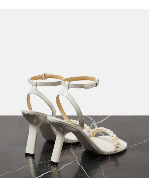 Loewe White Paula's Ibiza Petal Daisy Floral-applique Leather Sandals