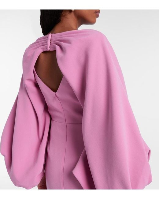 Roksanda Pink Garance Balloon-Sleeve Crepe Gown