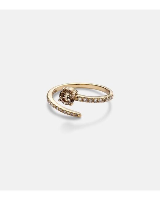 Ileana Makri Natural Grass Seed 18Kt Ring With Diamonds