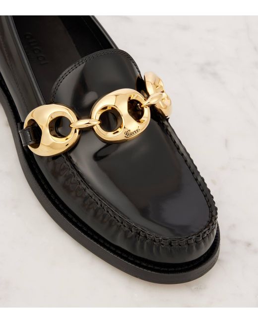 Gucci Black Marina Leather Loafers