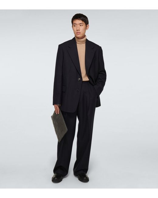 Dries Van Noten Wool Patrino Pants in Blue for Men Mens Clothing Trousers Slacks and Chinos Casual trousers and trousers 