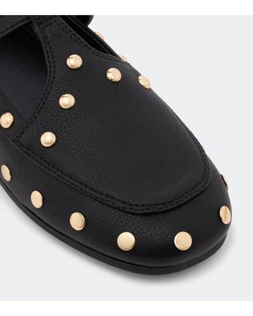 Ganni Black Mary Jenny Studded Flats