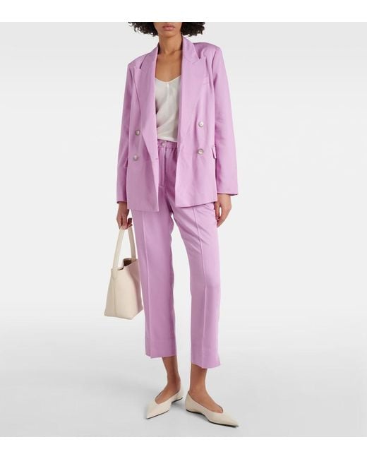 Joseph Pink Tottenham Cropped Straight Pants
