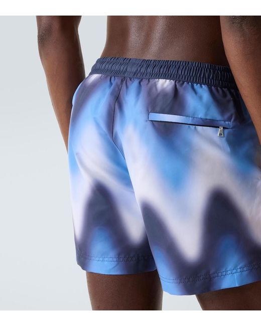 Commas Blue Printed Swim Trunks for men