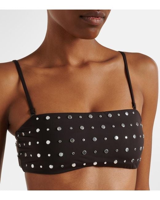 Staud Black Sara Studded Bikini Top