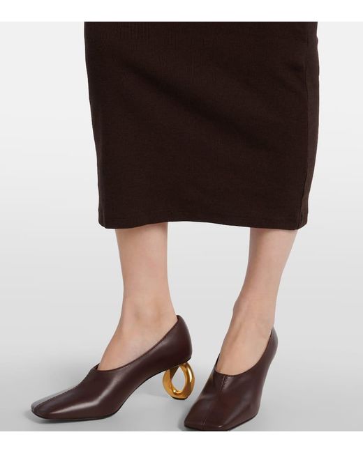 J.W. Anderson Brown Besticktes Maxikleid Aus Baumwolle