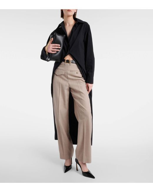 Pantalon droit en laine vierge Victoria Beckham en coloris Natural