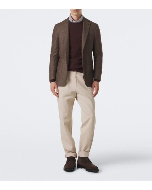 Kiton Brown Suede Desert Boots for men