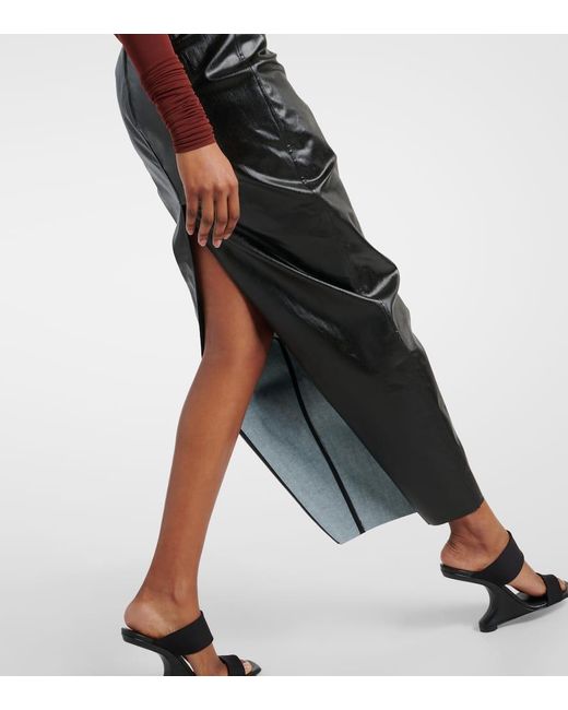 Falda larga de mezcla de algodon Rick Owens de color Black