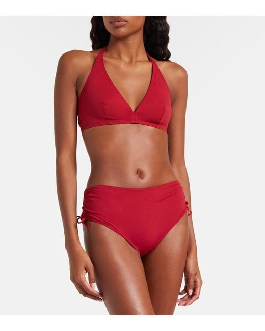 Eres Red Sofia Mid-Rise Bikini Bottoms
