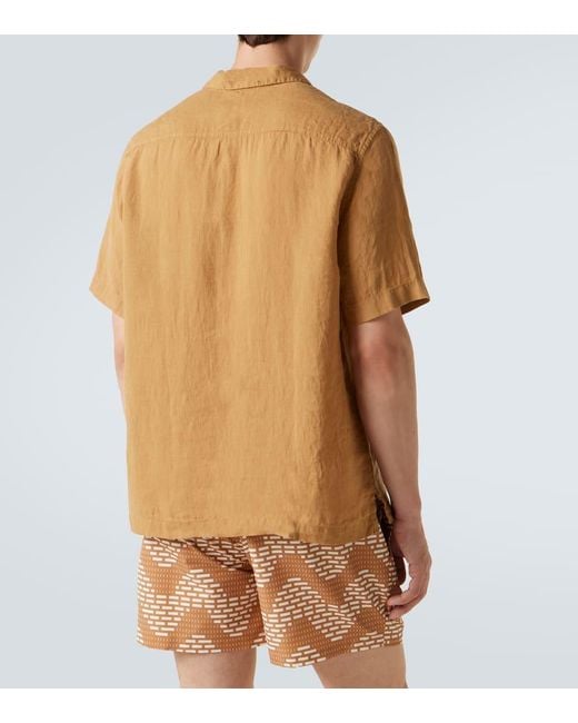 Camicia Bowling Angelo di Frescobol Carioca in Brown da Uomo