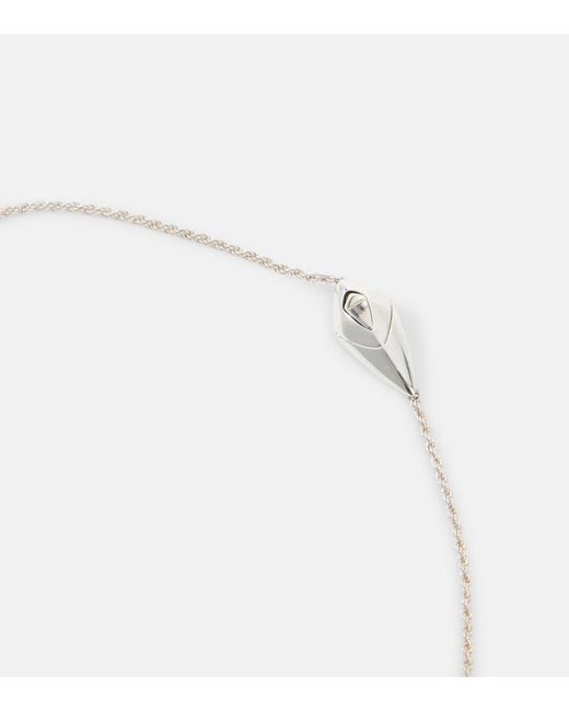 Bottega Veneta White Sterling Necklace With Freshwater Pearl