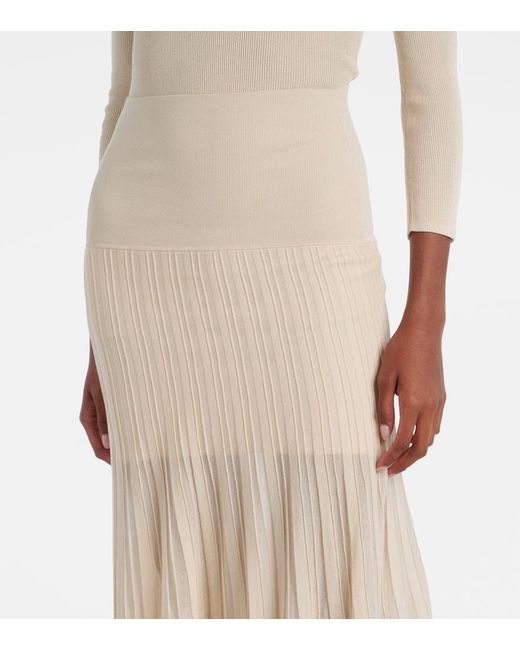 Isabel Marant Natural Ezra Pleated Semi-Sheer Crepe Skirt