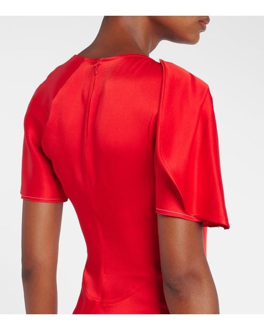 Victoria Beckham Draped Gathered Midi Dress
