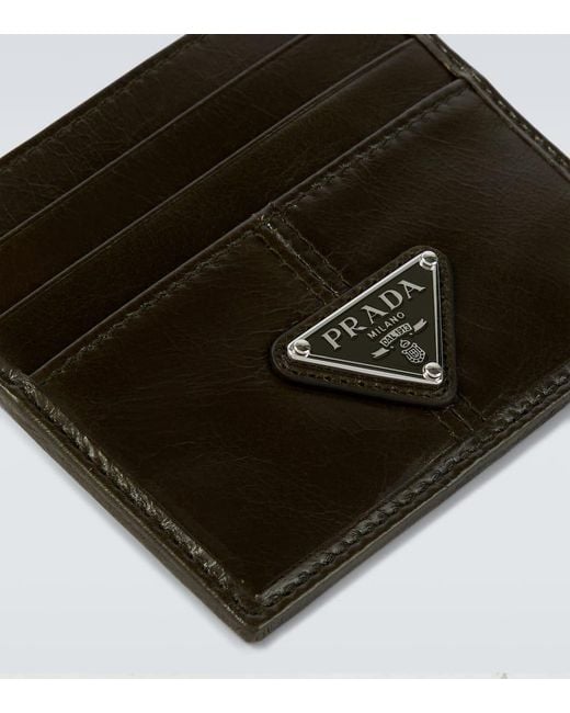 Prada Black Leather Card Holder for men
