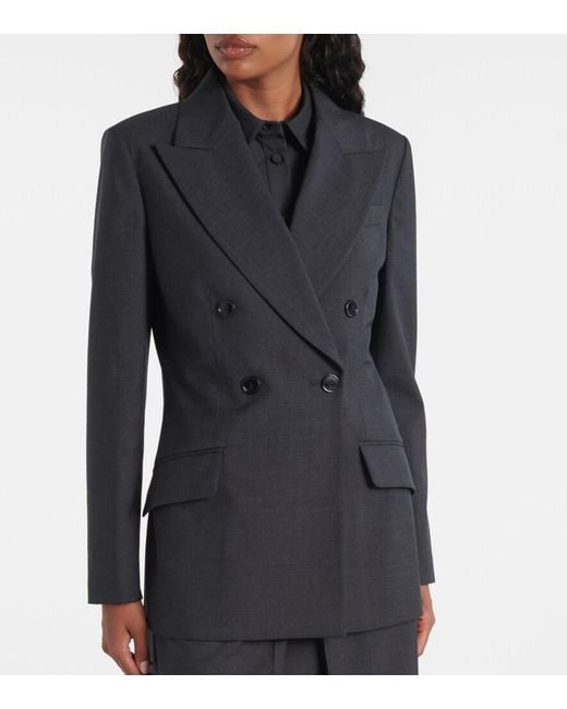 Gucci Blue Double-Breasted Wool Blazer