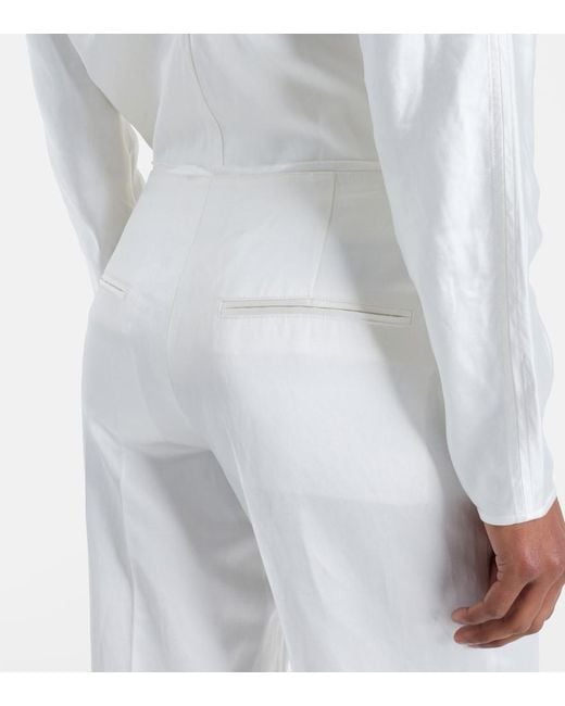 Totême White Straight Pants