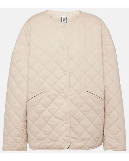Totême  Natural Quilted Single-breasted Cotton Jacket