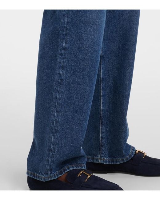 FRAME Blue Le Jane Ankle High-Rise Straight Jeans