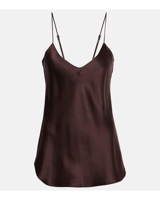 Nili Lotan Brown Isabella Silk Satin Camisole