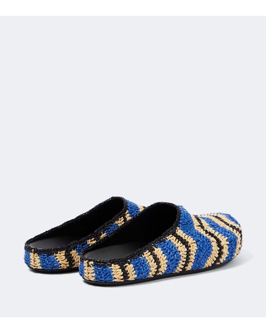 Marni Blue No Vacancy Inn Striped Woven Mules for men