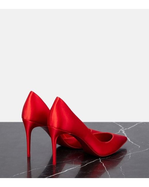 Christian Louboutin Red Iriza Silk-Satin Pumps