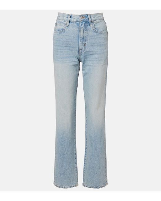SLVRLAKE Denim Blue London High-Rise Straight Jeans
