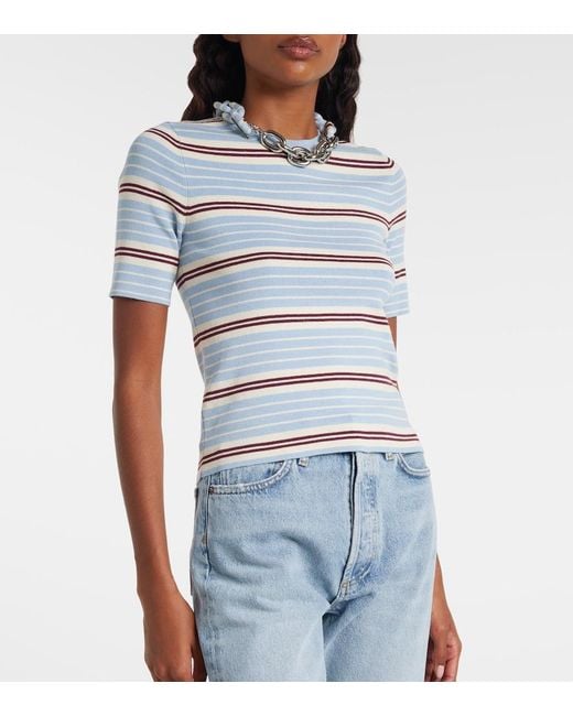Rabanne White Chain-Detail Silk And Cotton-Blend Top