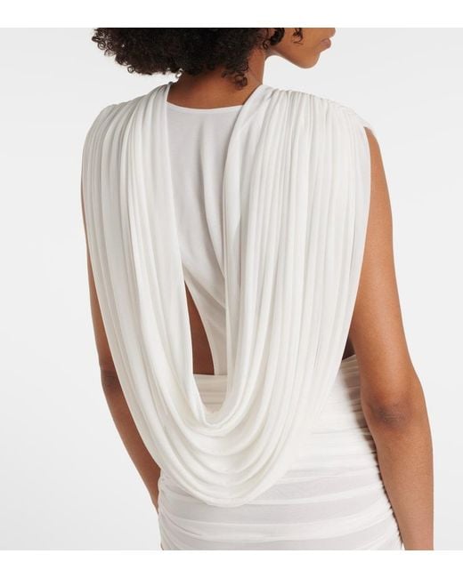 Christopher Esber White Ripple Draped Gown
